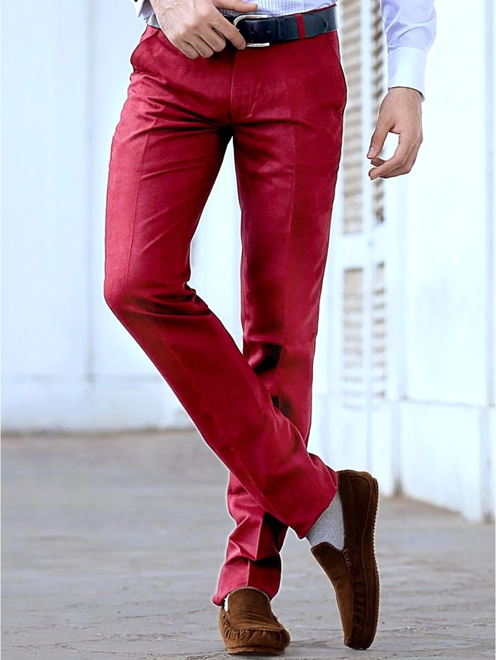 Купить красные классические мужские брюки