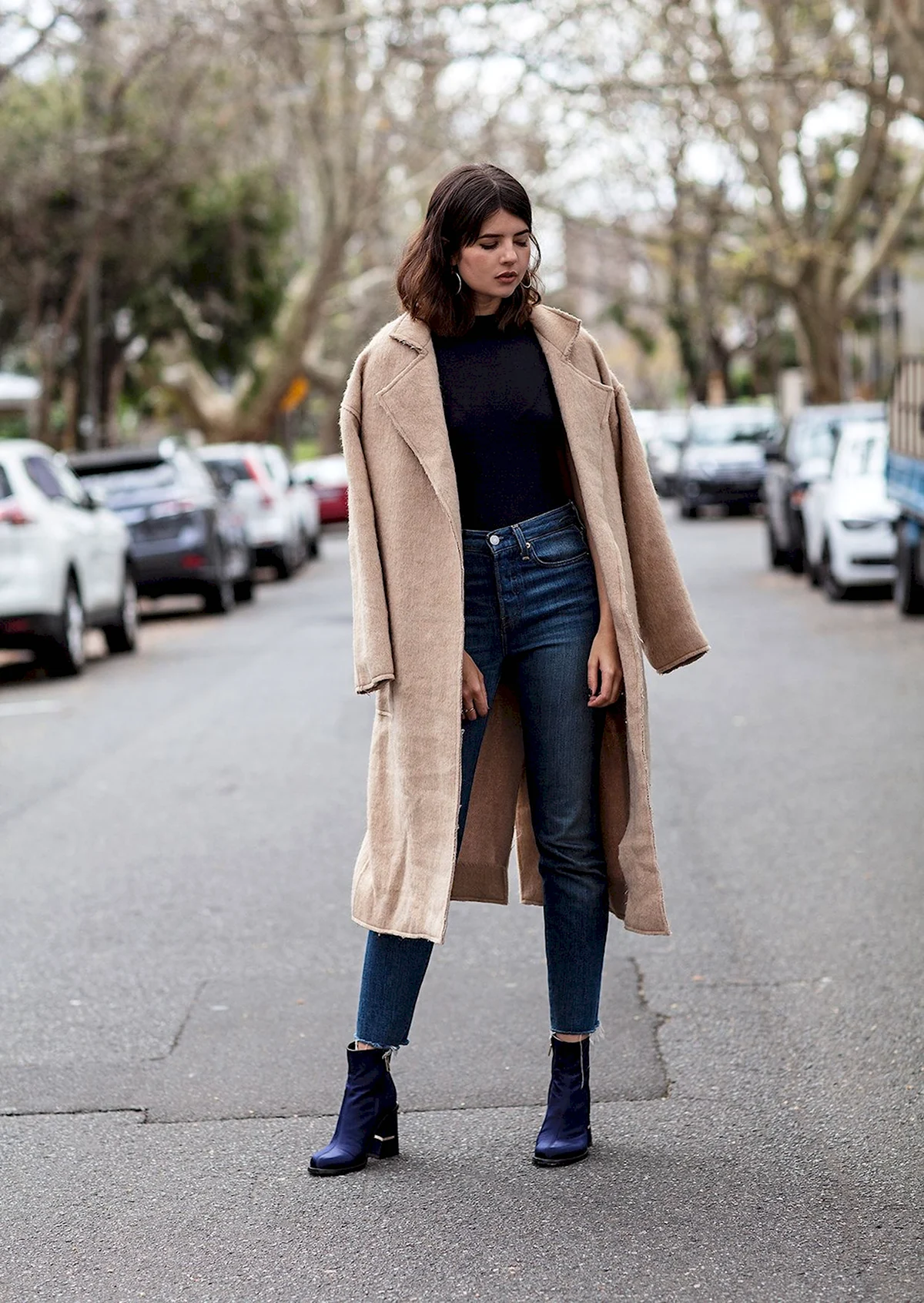 Ботильоны с пальто