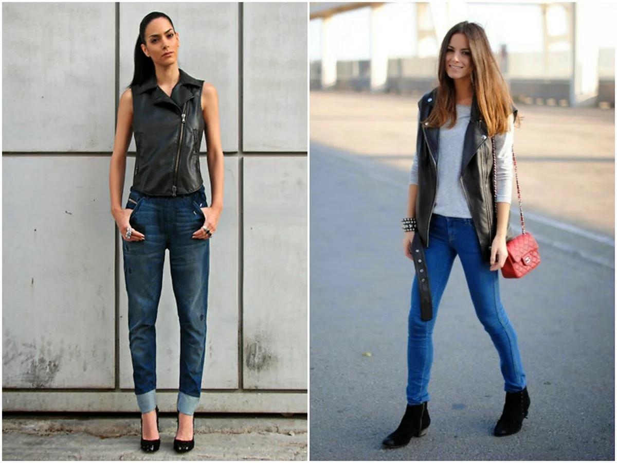 С чем носить кожаный жилет