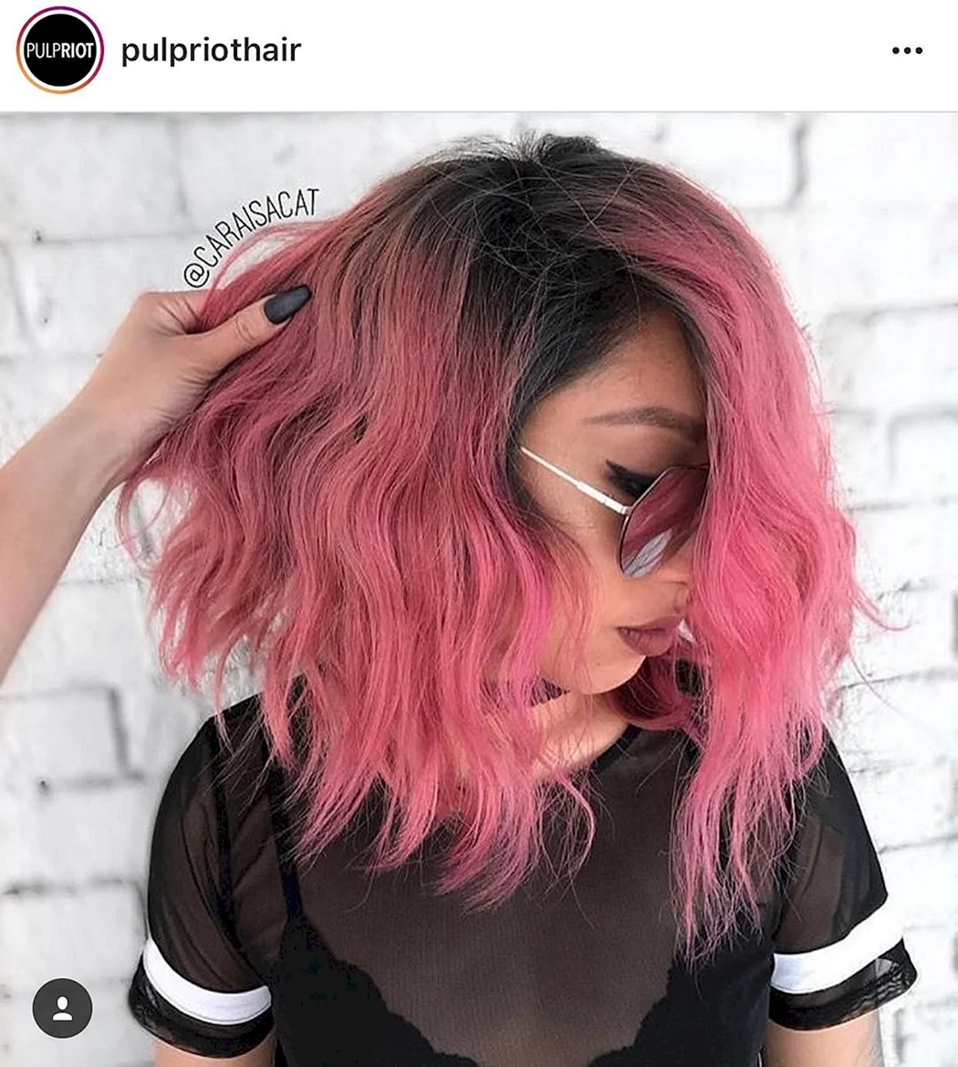 Черно розовые волосы