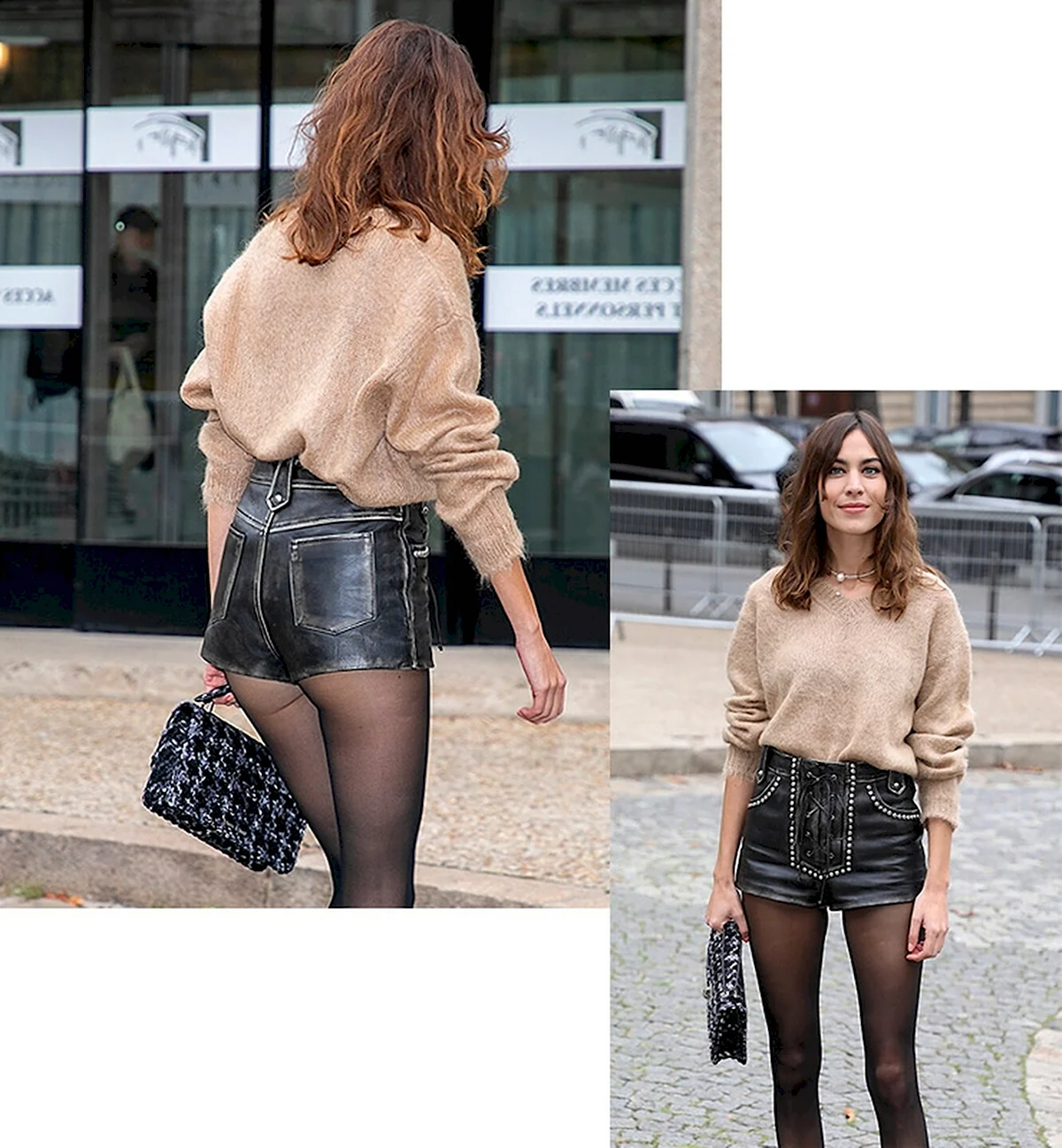 Kate Beckinsale кожаные шорты