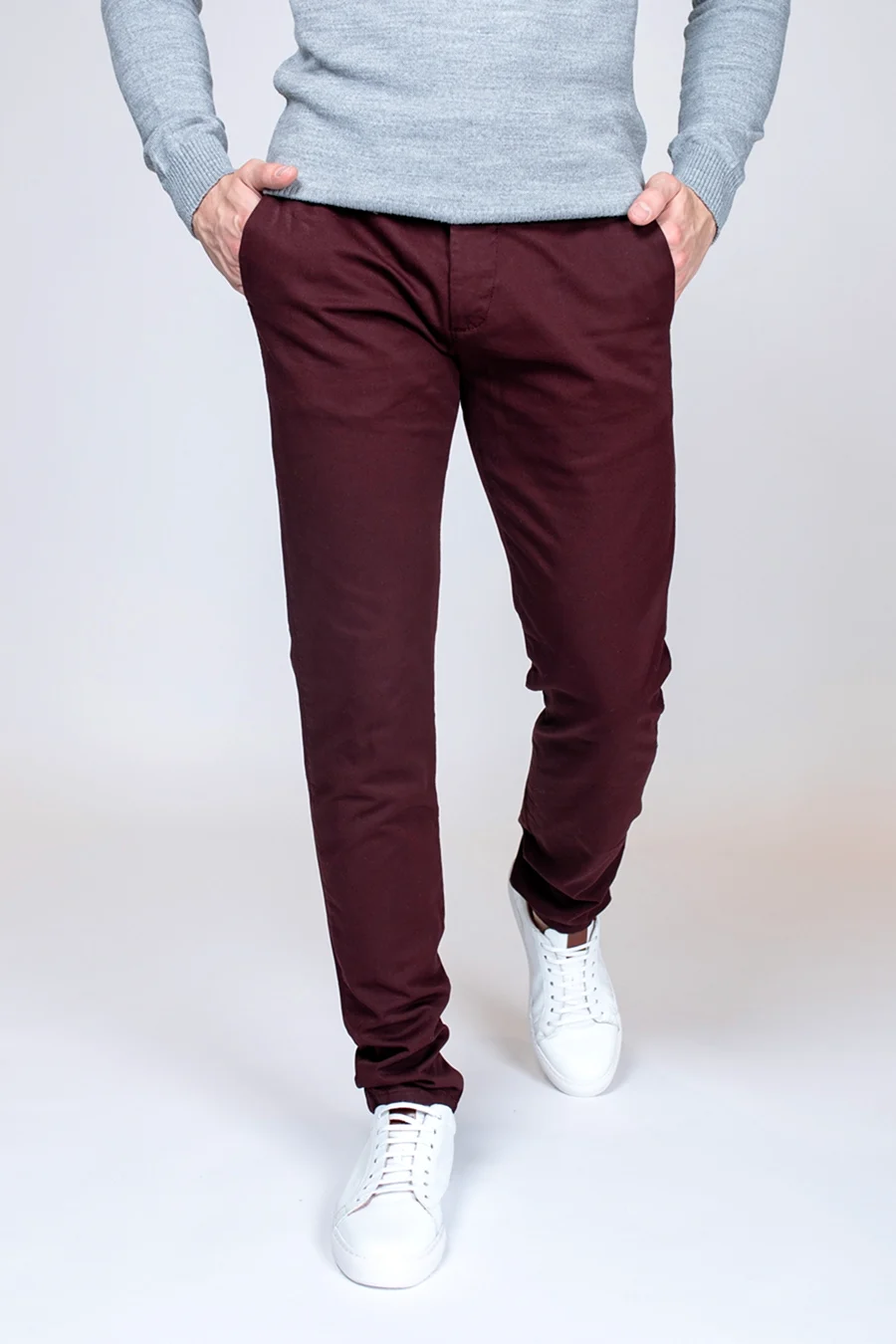 Бордовые брюки мужские OSTIN