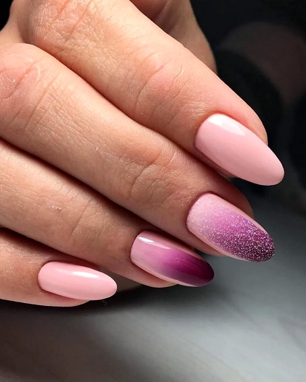 Френч омбре миндаль