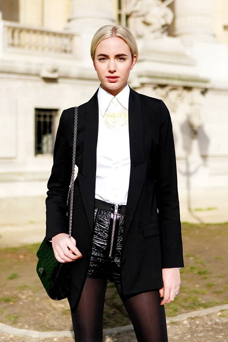 Луки с черным пиджаком