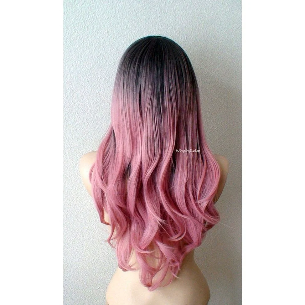 Окрашивание концов в розовый