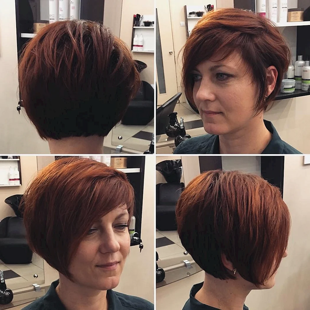 Стрижка градуированный Боб с асимметрией