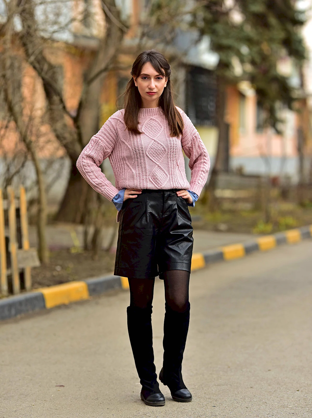 Кожаные шорты бермуды 2021