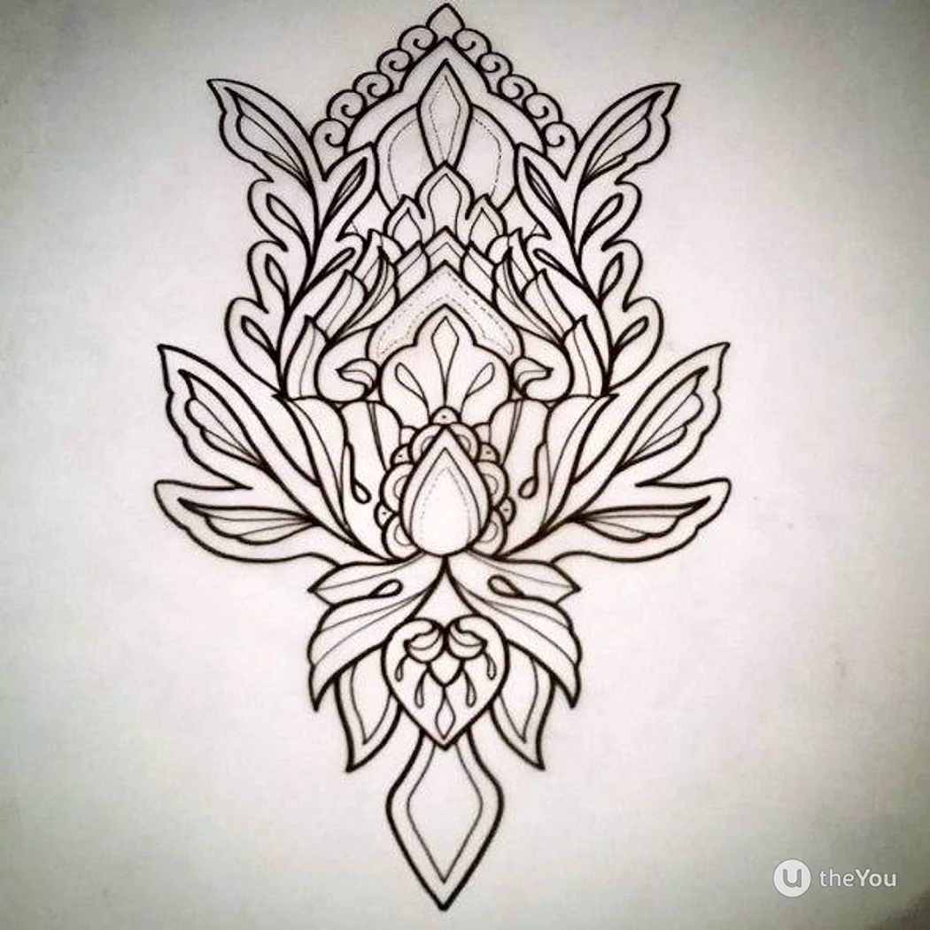 Орнаментал Лотос эскиз