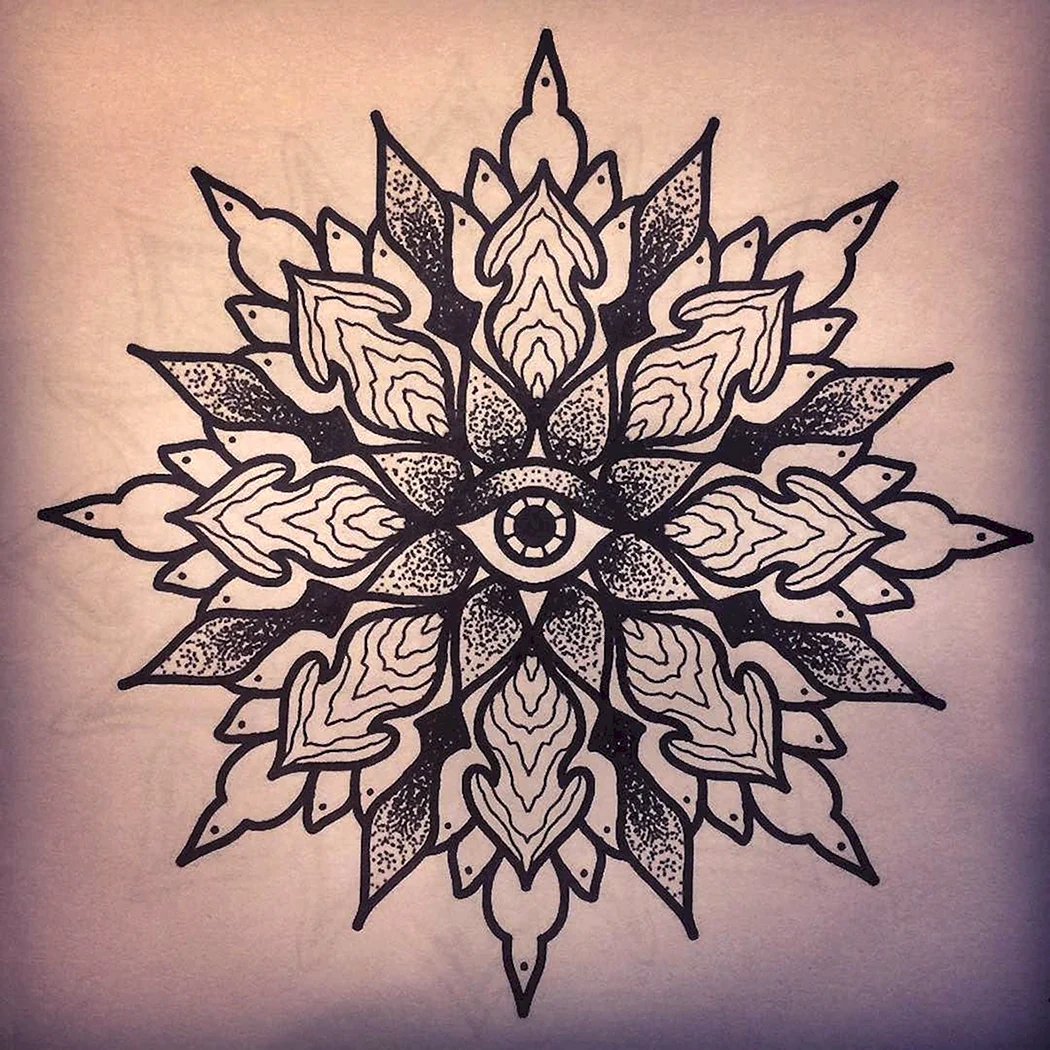 Мандала тату темные