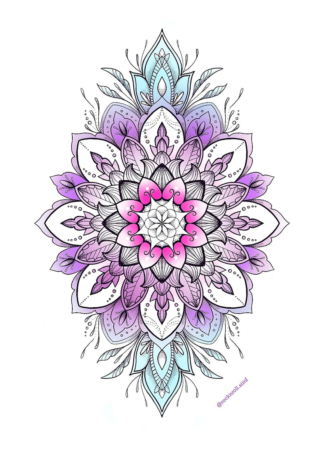 Тату Мандала цветная