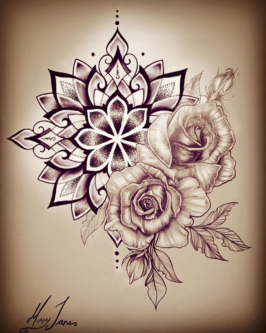 Мандала Лотос дотворк