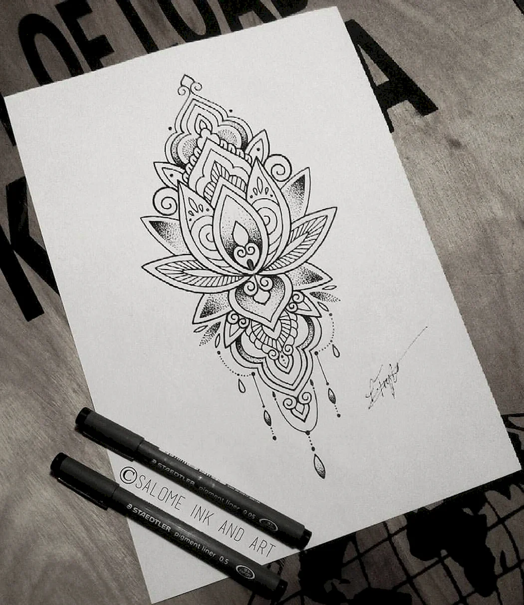 Орнаментал Лотос Орнаментал тату