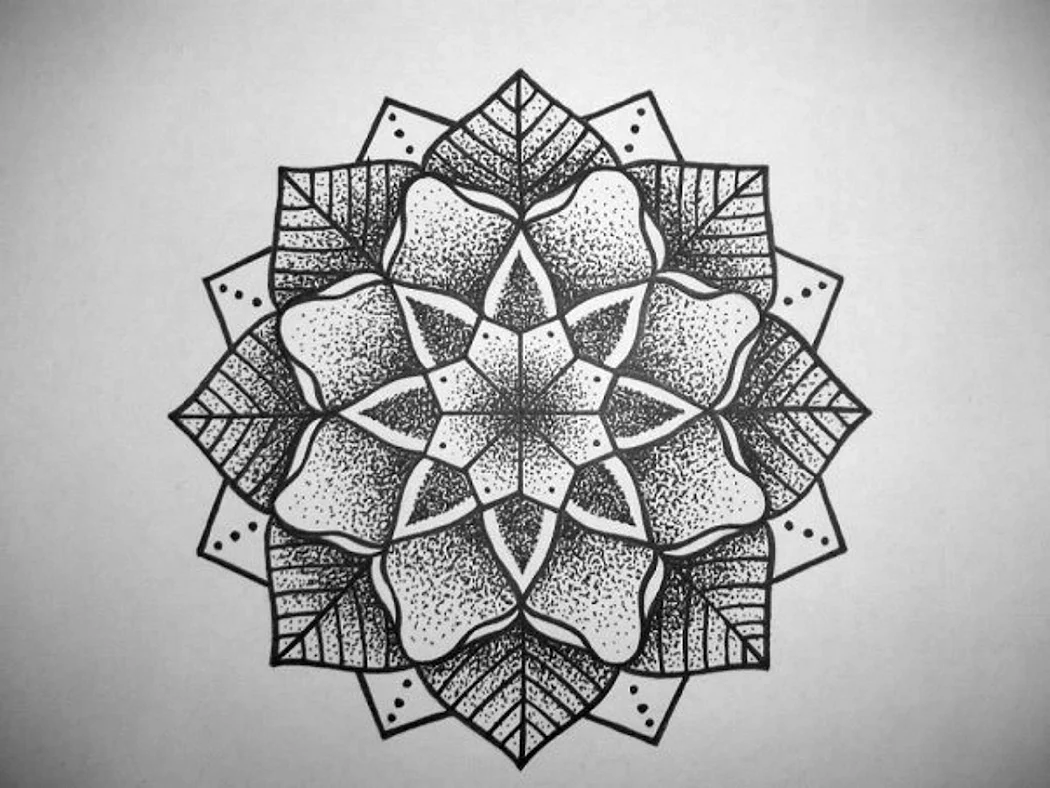 Мандала дотворк эскизы тату