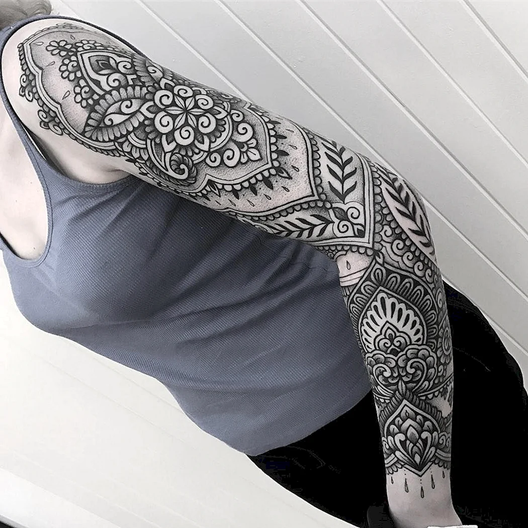 Тату полурукав Орнаментал