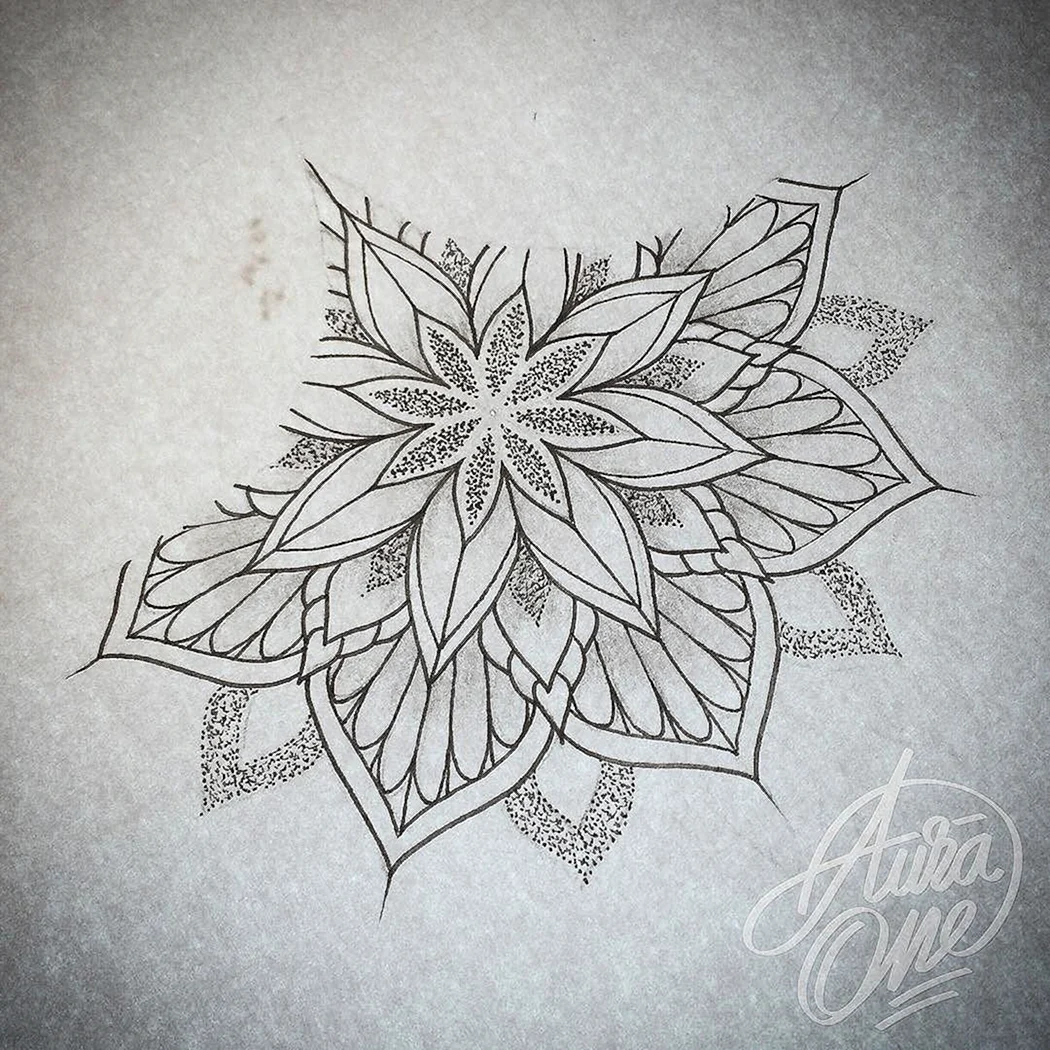 Тату Мандала дотворк