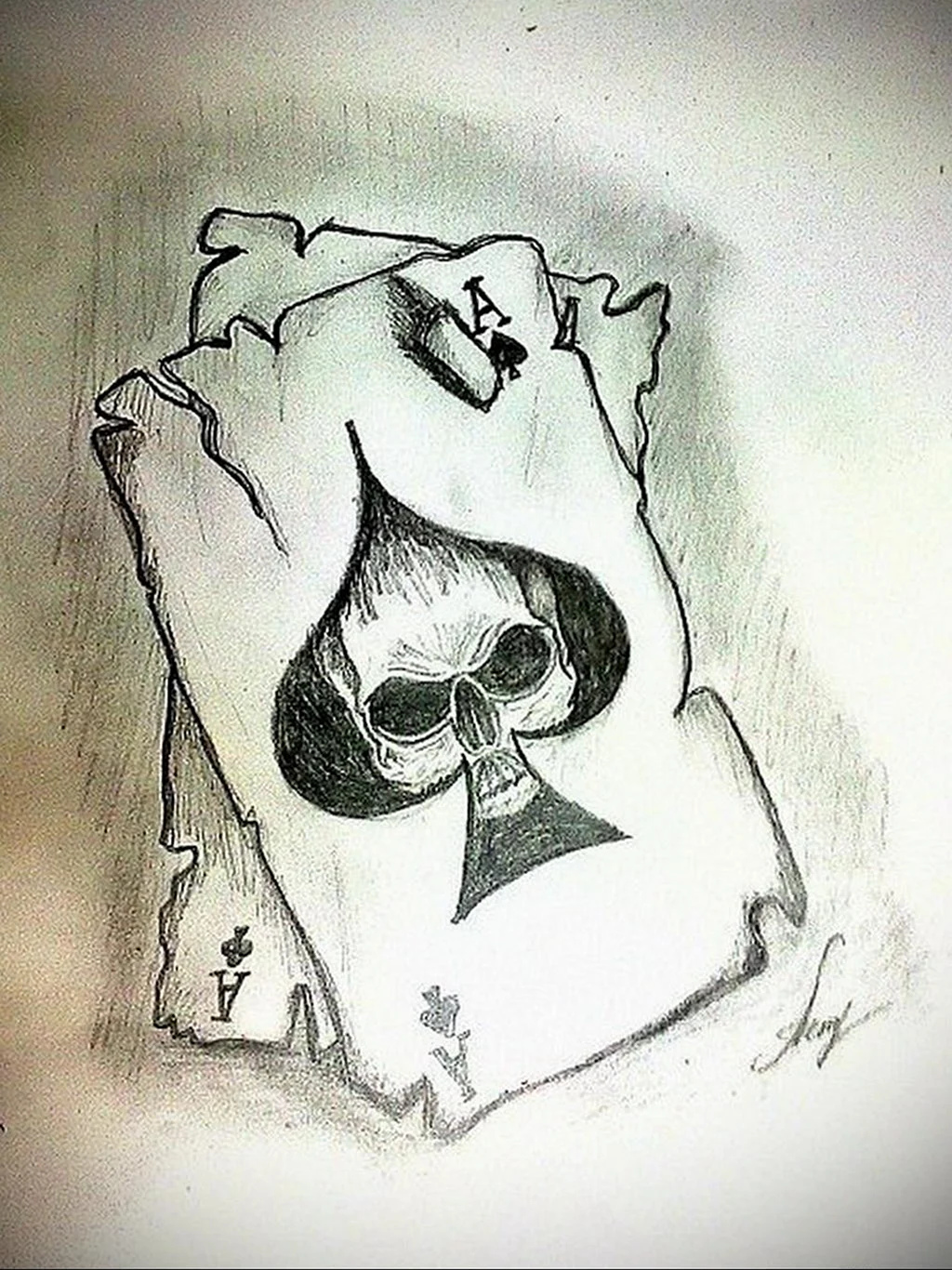 Тату пиковый туз