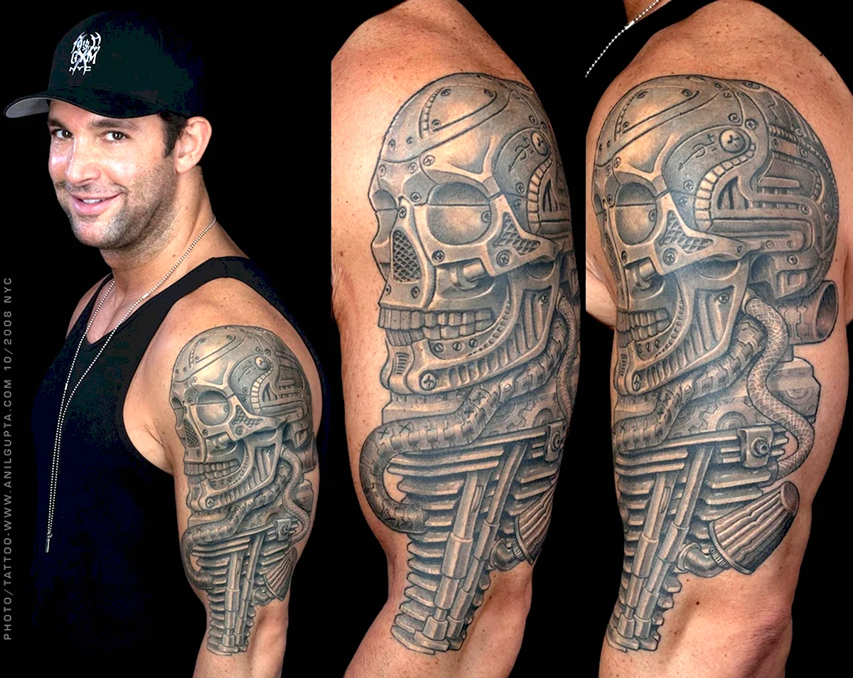 Тату на плече мужские механизм