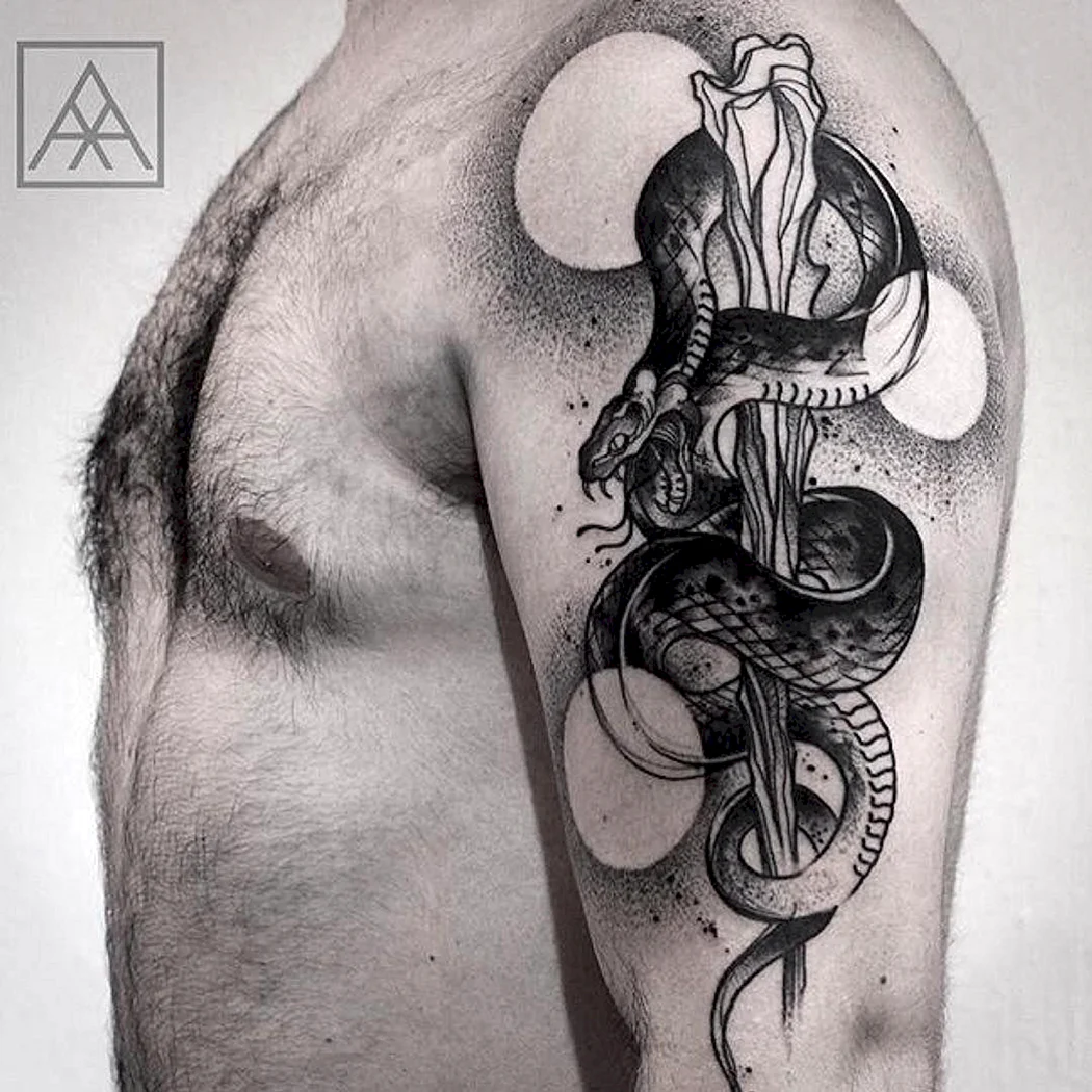 Тату медицина змея