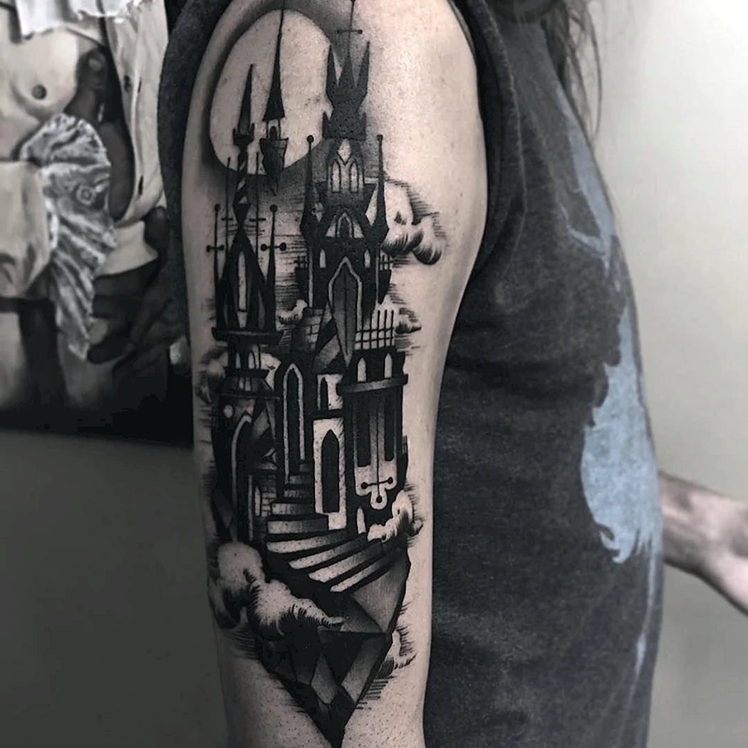 Тату Готический замок