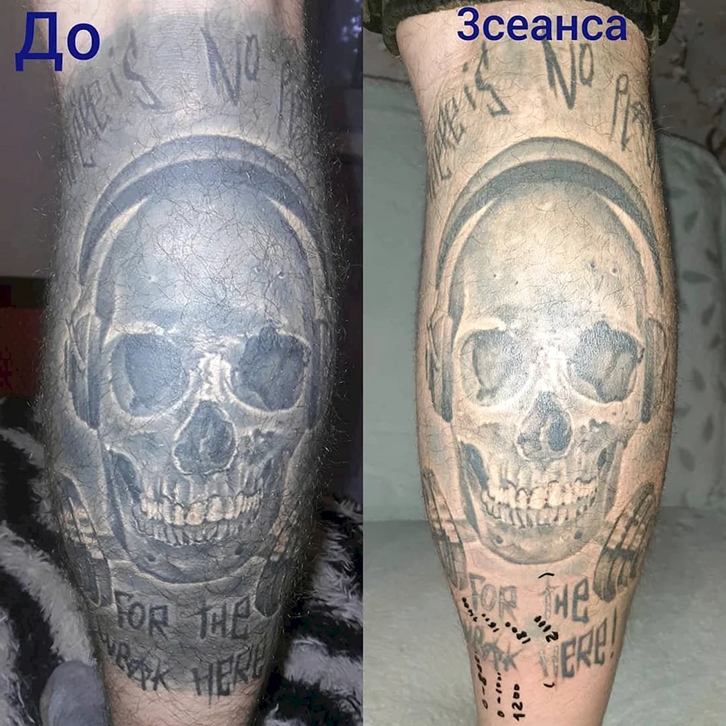 Татуировка до и после заживления