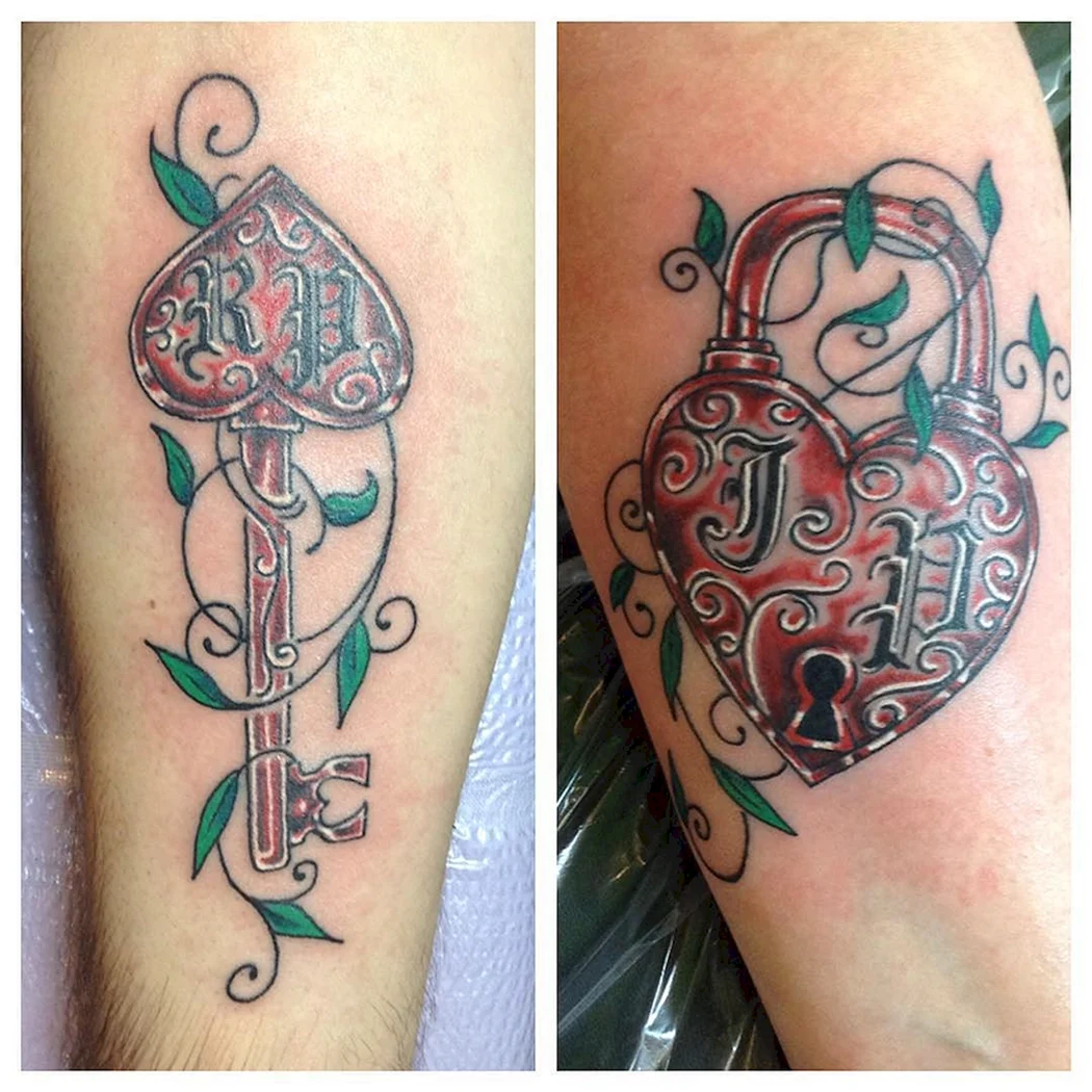 Тату замок и ключ
