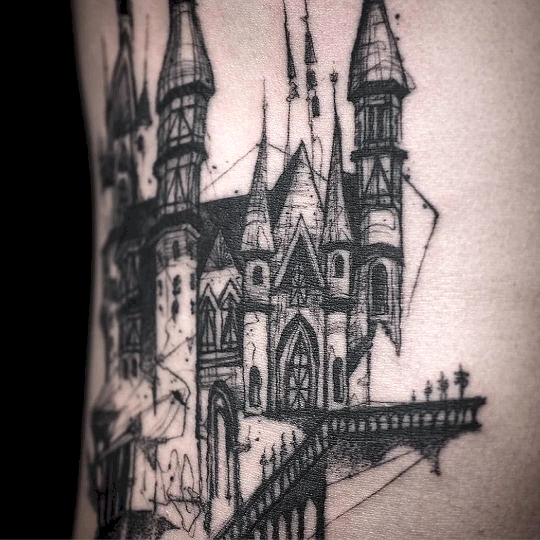 Тату Готический замок