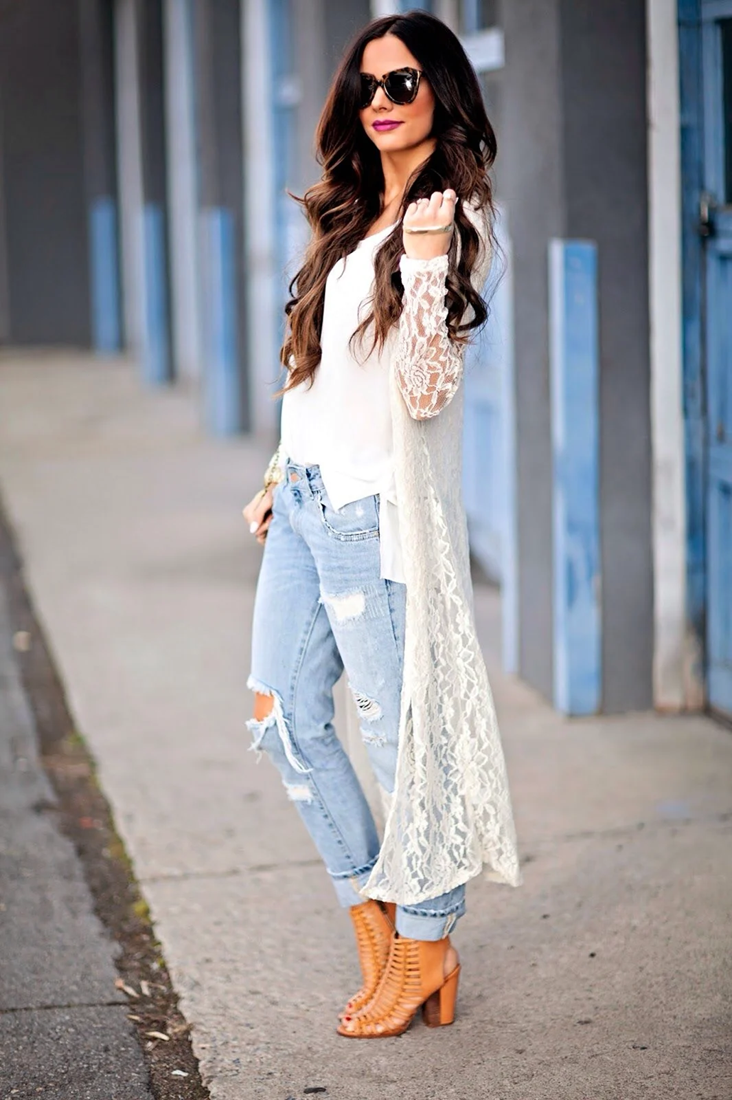 Стиль бохо с джинсами