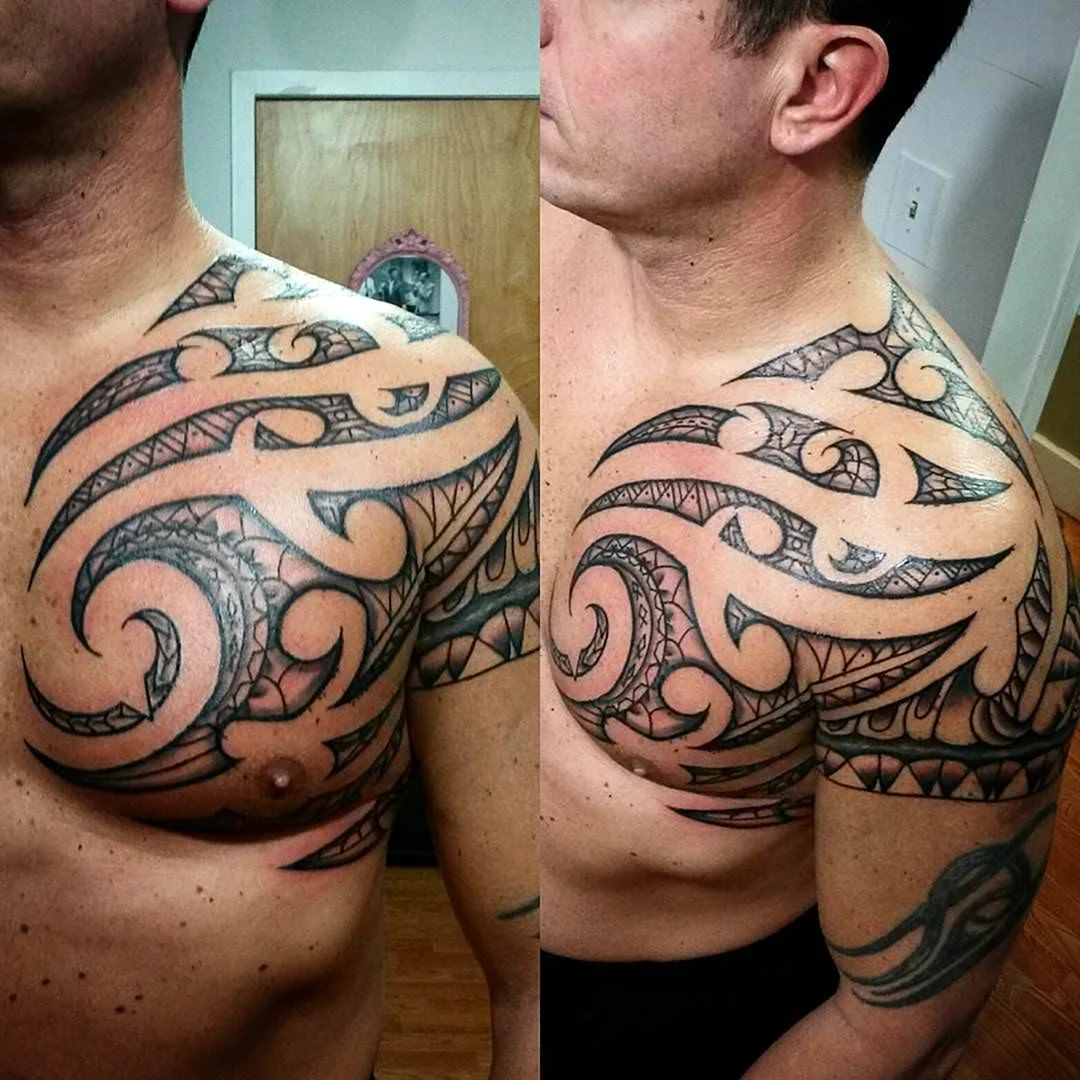 Тату с плеча на грудь