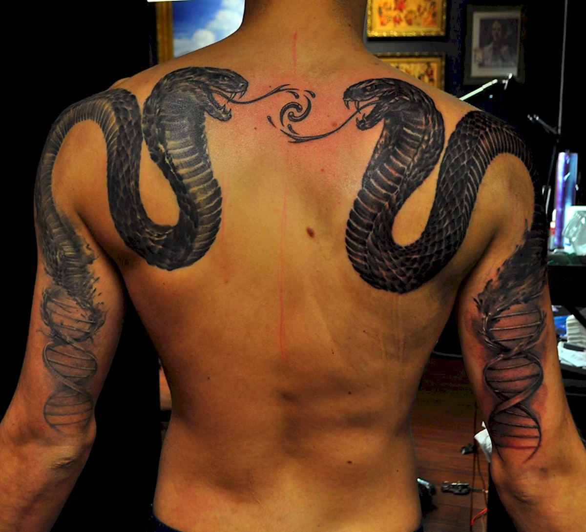 Тату Кобра на спине