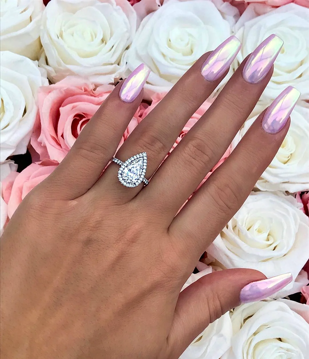 Ногти розовые Свадебные