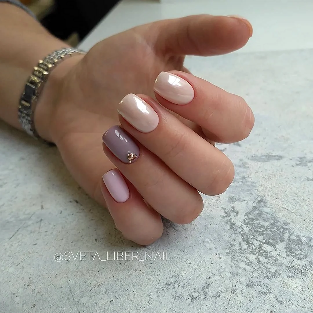 Маникюр цвет розовый жемчуг