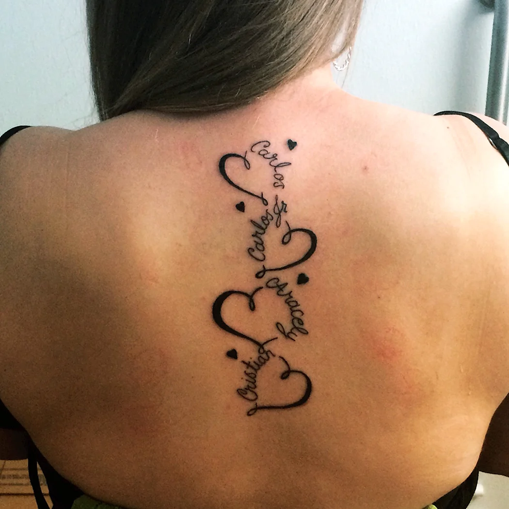 Тату с именами детей