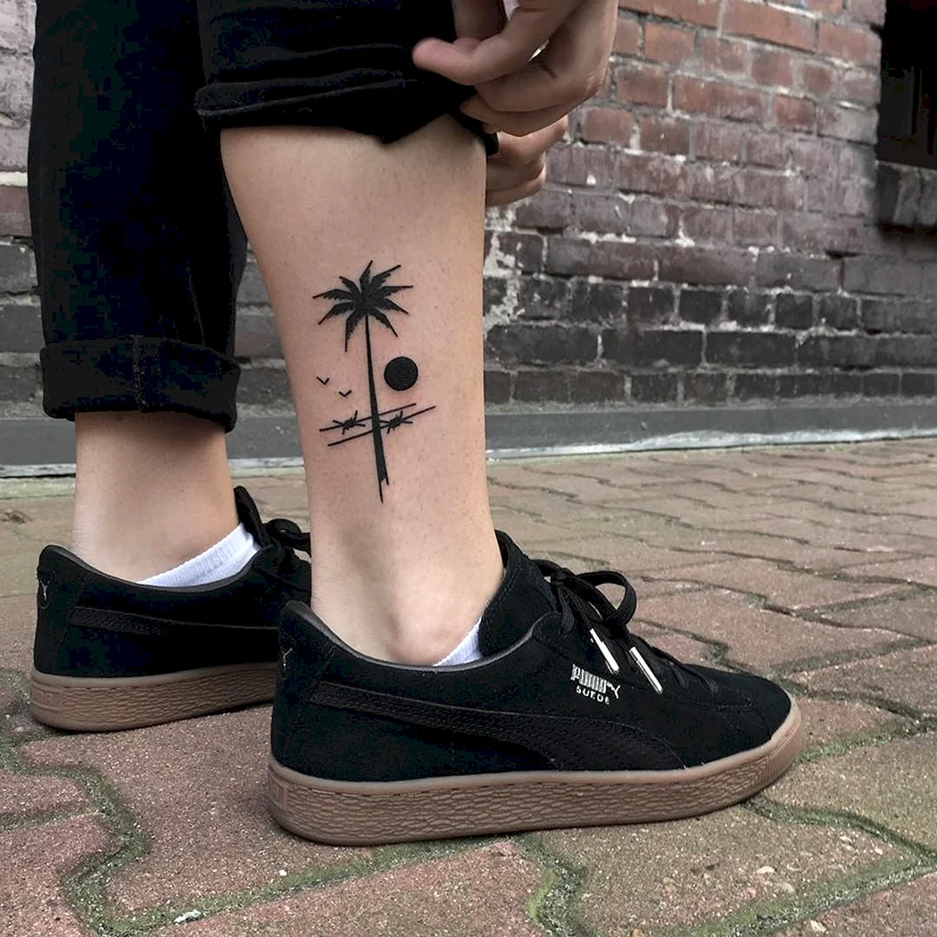 Тату на ноге мужские маленькие