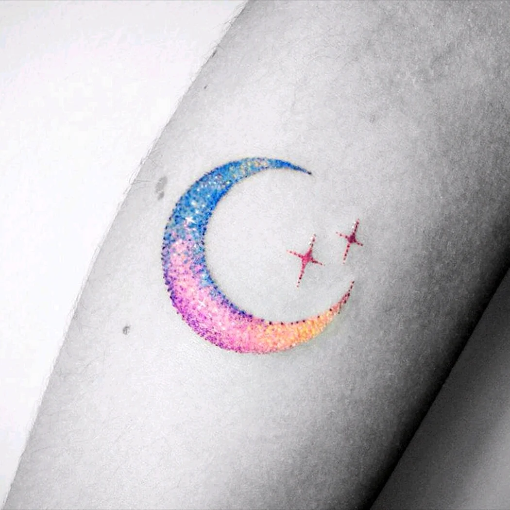 Тату месяц и звезды