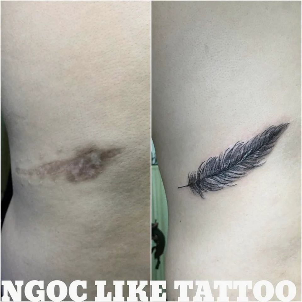 Маленькие тату перекрытие шрамов