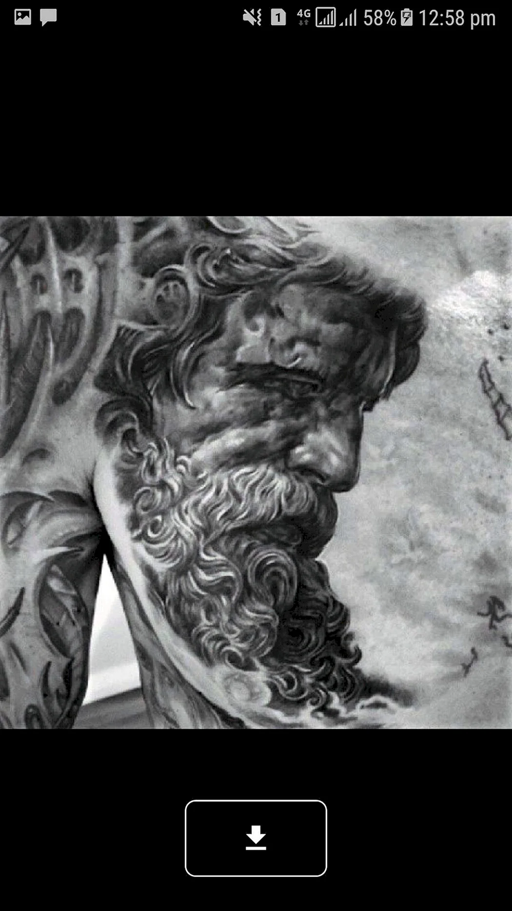 Тату богов Олимпа Посейдон