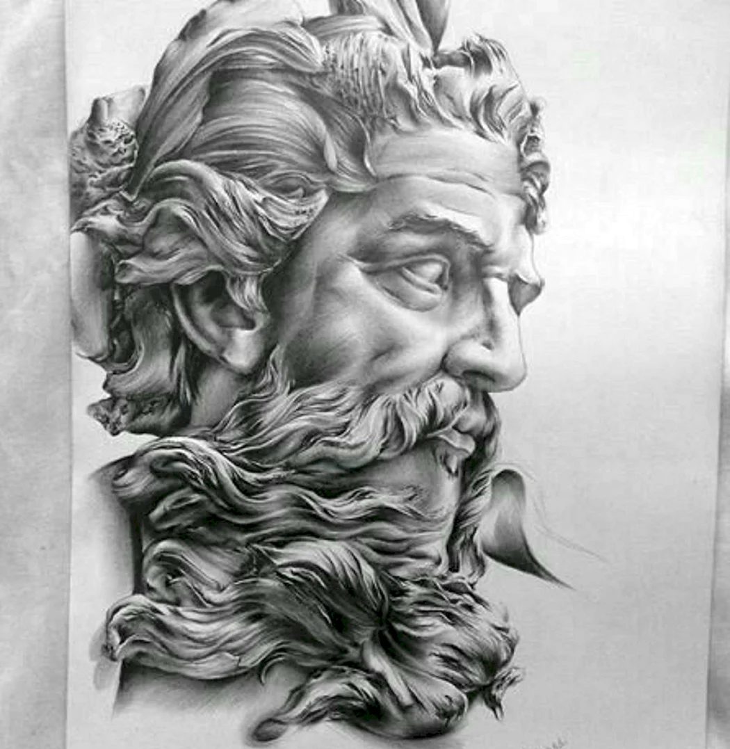 Зевс тату эскиз реализм