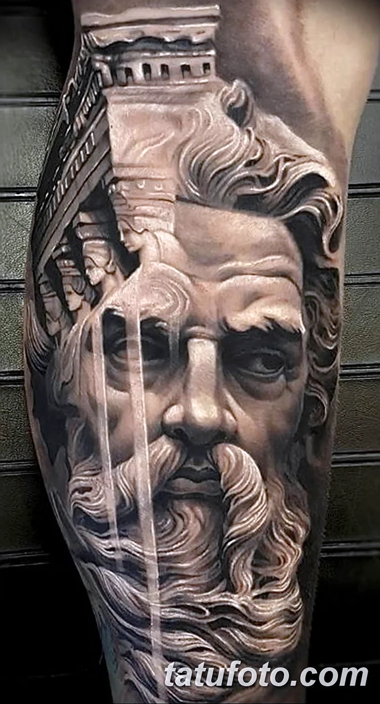 Тату богов Олимпа Посейдон
