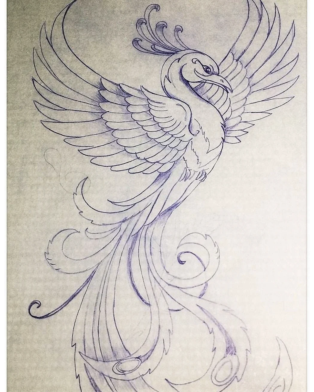 Птица Симург тату эскизы