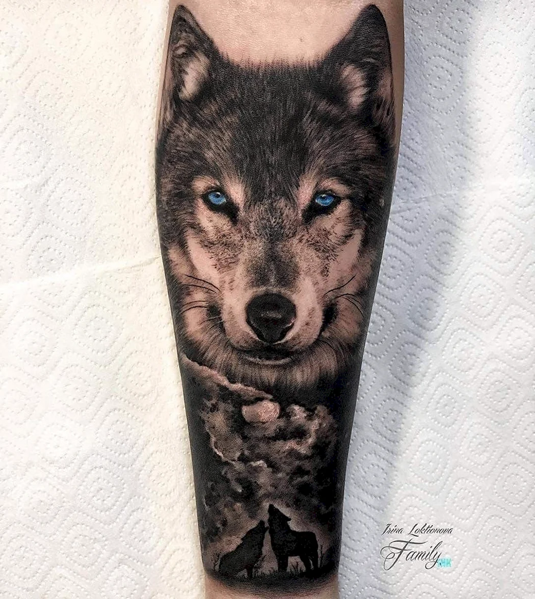 Тату волк реалистичные