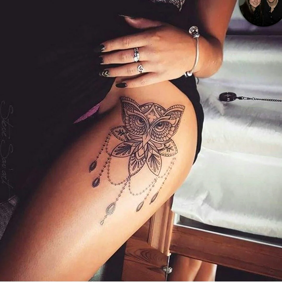 Татухи на ляшке для девушек