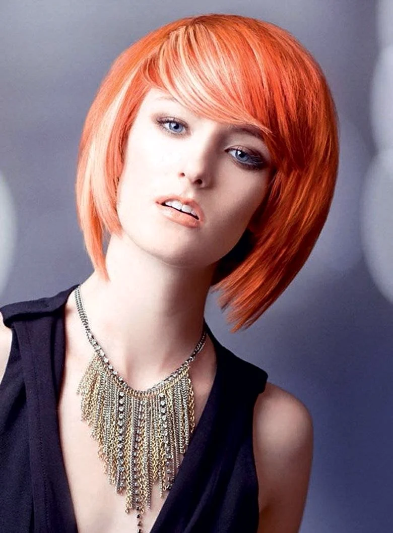 Мелирование на рыжие волосы короткие
