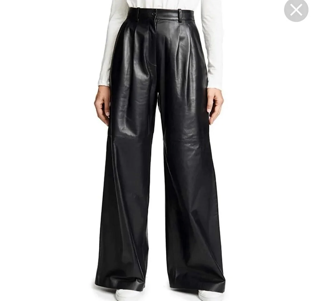 Брюки палаццо экокожа