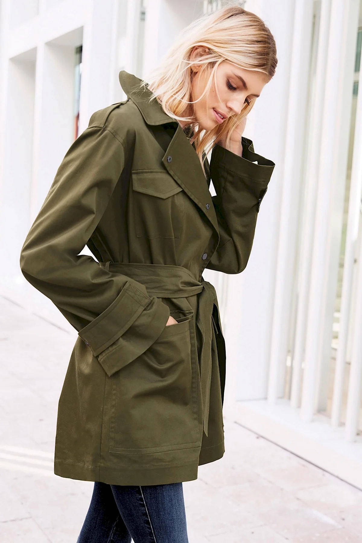 Тренч милитари хаки