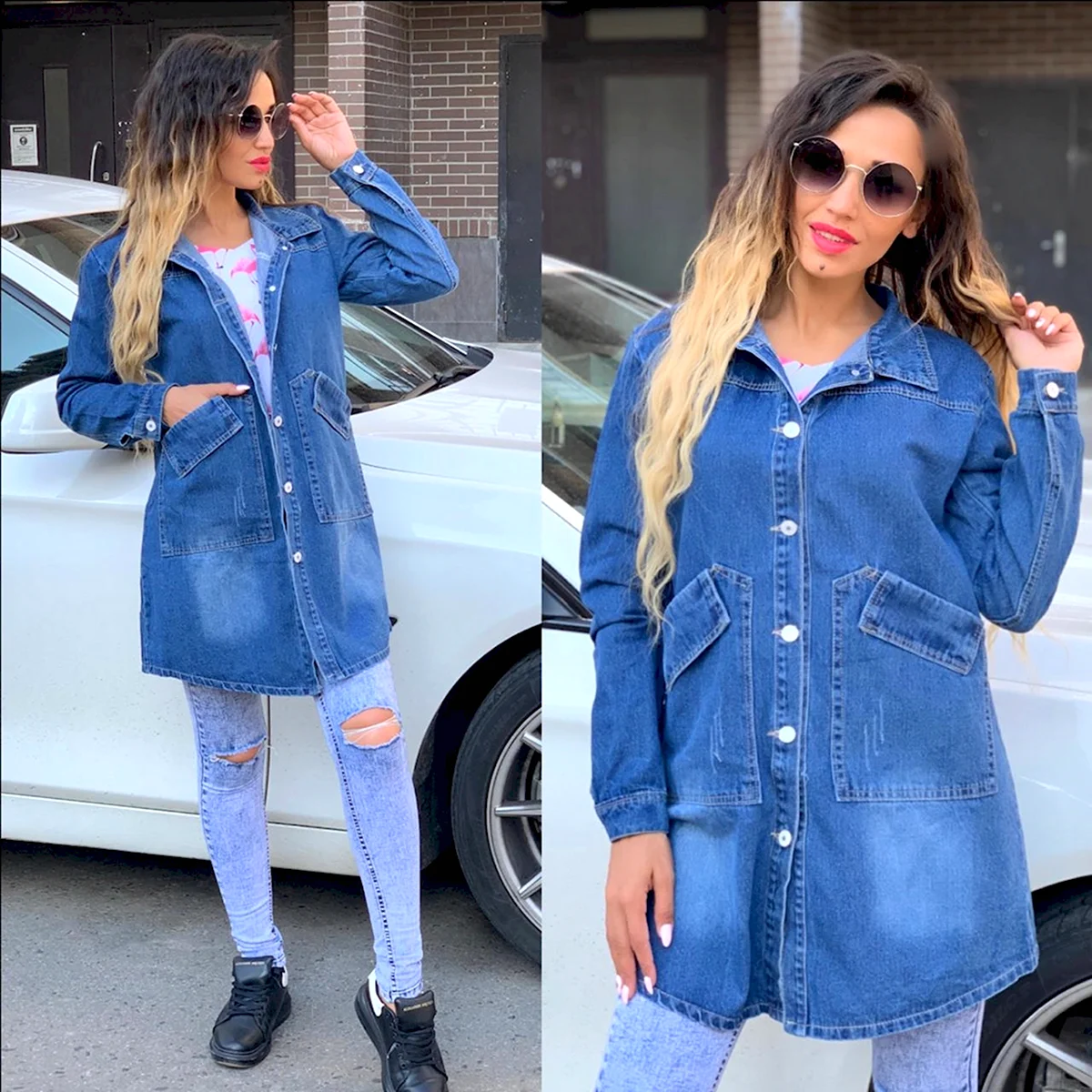 Джинсовый кардиган женский