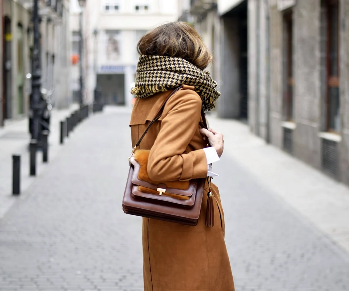 Пальто кэмел сумка беж