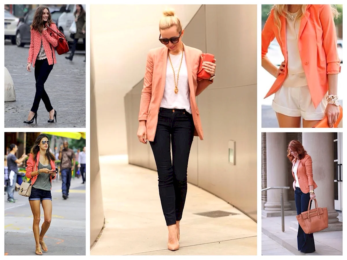 Жакет коралловый образ