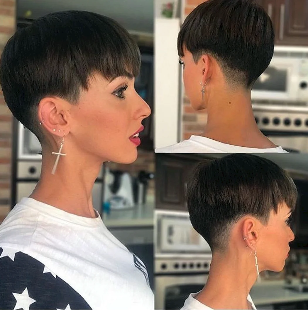 Стрижка шапочка с выбритым затылком