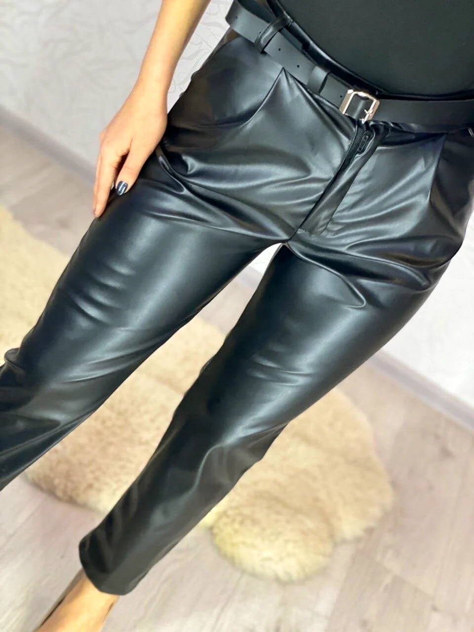 Кожаные штаны 2022 палаццо