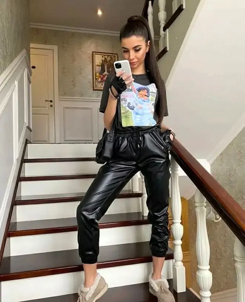 Штаны экокожа женские